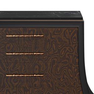 A.R.T. Furniture Eave Traditional Accent Chest With Two-tone Finish, Faux Bamboo Handles & Elegant Marble Top Black Material(S), Poplar And Parawood Solids,Burl Veneer 336397-1840