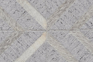 Feizy Rugs Fannin Geometric Handwoven Viscose And Leather Rug - Rustic Modern Design For Stylish Spaces Gray,Taupe,Ivory Viscose,Leather 7380754fbsqstmg99