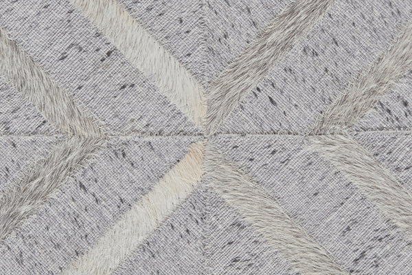 Feizy Rugs Fannin Geometric Handwoven Viscose And Leather Rug - Rustic Modern Design For Stylish Spaces Gray,Taupe,Ivory Viscose,Leather 7380754fbsqstmg99