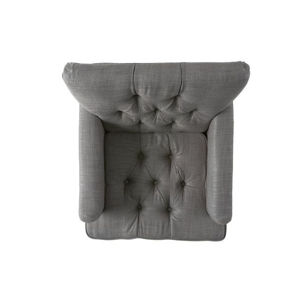 English Elm Christopher Knight Home® - HARRISON Tufted Club Chair with Diamond-Stitched Back, Nailhead Trim and Turned Birch Legs for Comfort and Style Charcoal 53444.00F