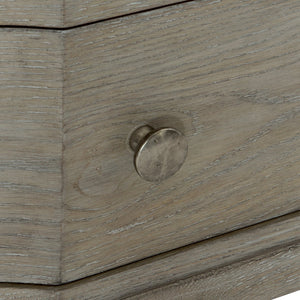 Bernhardt Bernhardt Albion Nightstand With Soft-Close Drawers, Usb Charging, Pewter White Oak Finish, 36.5" W 311230