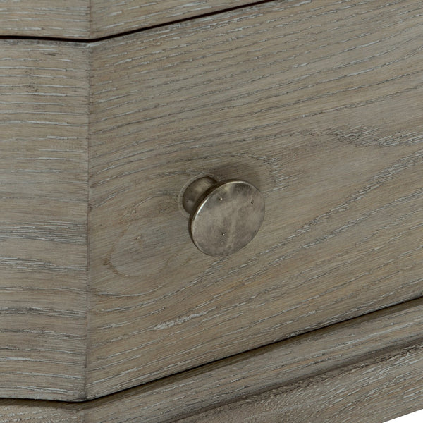 Bernhardt Bernhardt Albion Nightstand With Soft-Close Drawers, Usb Charging, Pewter White Oak Finish, 36.5" W 311230