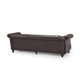 Christopher Knight Home® - Noble House - Parksley Tufted Chesterfield Faux Leather 3 Seater Sofa