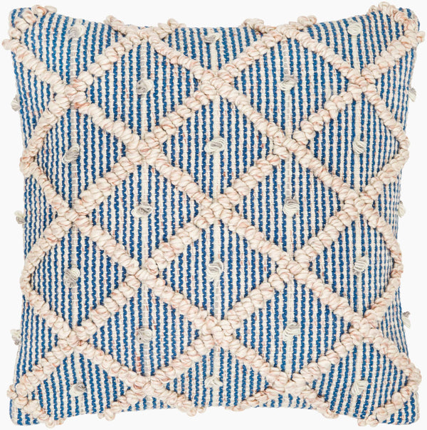 Surya Nacka Eco-friendly 18" Accent Pillow Kit - Durable, Lightweight, Artisan-made For Cozy Cottage Style Ivory Recycled Pet Yarn,Polyester Nka001-2020d