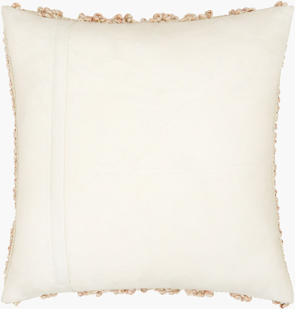 Surya Nacka Eco-friendly 18" Accent Pillow Kit - Durable, Lightweight, Artisan-made For Cozy Cottage Style Pale Pink Recycled Pet Yarn,Polyester Nka002-1818p