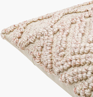 Surya Nacka Eco-friendly 18" Accent Pillow Kit - Durable, Lightweight, Artisan-made For Cozy Cottage Style Pale Pink Recycled Pet Yarn,Polyester Nka002-1818p