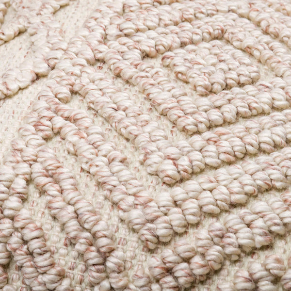 Surya Nacka Eco-friendly 18" Accent Pillow Kit - Durable, Lightweight, Artisan-made For Cozy Cottage Style Pale Pink Recycled Pet Yarn,Polyester Nka002-1818p