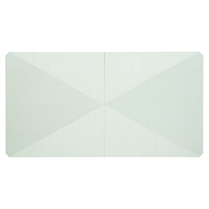 Bernhardt Bernhardt Linear White Pyramid Dining Table With Two Removable Leaves, Tapered Gray Legs — Glamorous Transitional Design 381222