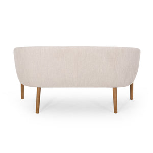 English Elm Loveseat Mid-century Modern Channel Tufted Upholstered Sofa with Rubberwood Tapered Legs 65780.00FBGE