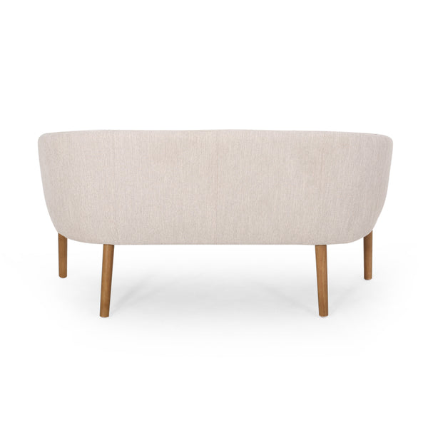 English Elm Loveseat Mid-century Modern Channel Tufted Upholstered Sofa with Rubberwood Tapered Legs 65780.00FBGE