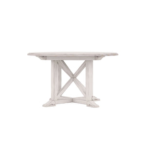 A.R.T. Furniture Alcove Round Dining Table - Elegant Belgian Ivory Finish With Extendable Leaf For Stylish Gatherings White Acacia Solids,Maple Veneers 321225-2817