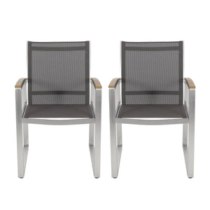 English Elm Christopher Knight Home® - Glasgow Coastal Dining Set - Stylish, Durable Outdoor Furniture With Low-Maintenance Design & Comfort 62759.00-6_62762.00SIL-1