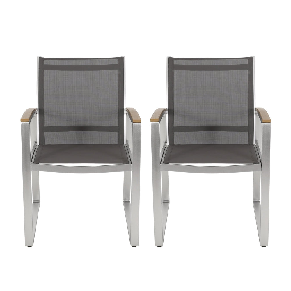English Elm Glasgow Outdoor Dining Chair Set Aluminum Mesh Mid-century Modern Patio Seating 62759.00