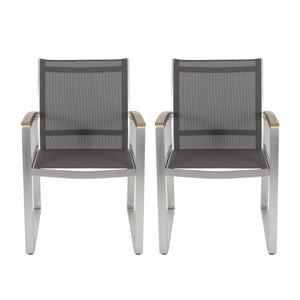 English Elm Glasgow Outdoor Dining Chair Set Aluminum Mesh Mid-century Modern Patio Seating 62759.00