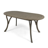 Christopher Knight Home® - Noble House - Hermosa Outdoor Acacia Wood 70" Oval Dining Table, Gray