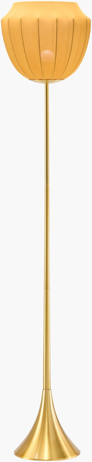 Livabliss Nokomis Sculptural Iron Floor Lamp Art Deco Linen Shade Ambient Living Room Light NKM-002