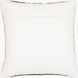 Surya Niko Rustic Cotton & Wool Accent Pillow Cover - 20" Square For Charming Home Decor & Easy Care Black Wool,Cotton,Cotton Nko001-2020p