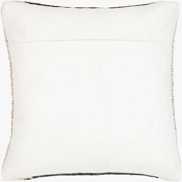 Surya Niko Rustic Cotton & Wool Accent Pillow Cover - 20" Square For Charming Home Decor & Easy Care Black Wool,Cotton,Cotton Nko001-2020p