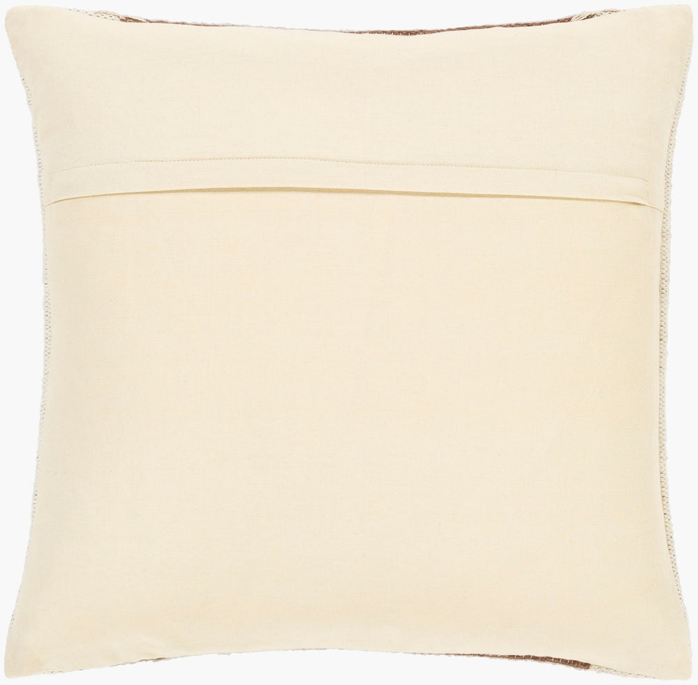 Surya Niko Rustic Cotton & Wool Accent Pillow Cover - 20" Square For Charming Home Decor & Easy Care Dark Brown Wool,Cotton,Cotton Nko003-2020d