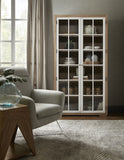 Contemporary 5-Shelf Glass Door Bookcase Multi with Natural Wood Finish P021776 Pulaski Furniture