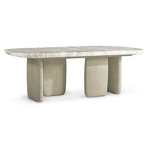 Bernhardt Bernhardt Rustic-Modern Arcadia Dining Table With Faux-Stone Top, Sculptural Woodgrain Legs & Leaf K2001