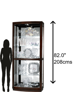 Hekman Furniture 680395 Bradington Curio Cabinet - Elegant Lighted Display With Adjustable Shelves & Stunning Design Black Coffee Bradington Curio Cabinet 680395