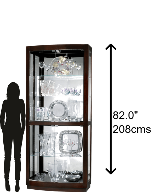 Hekman Furniture 680395 Bradington Curio Cabinet - Elegant Lighted Display With Adjustable Shelves & Stunning Design Black Coffee Bradington Curio Cabinet 680395