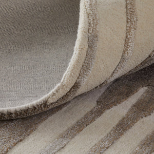 Feizy Rugs Anya Modern Watercolor-inspired Hand-tufted Wool And Viscose Rug For Contemporary Spaces Ivory,Brown,Taupe Wool,Viscose Any8882fgrybrng00