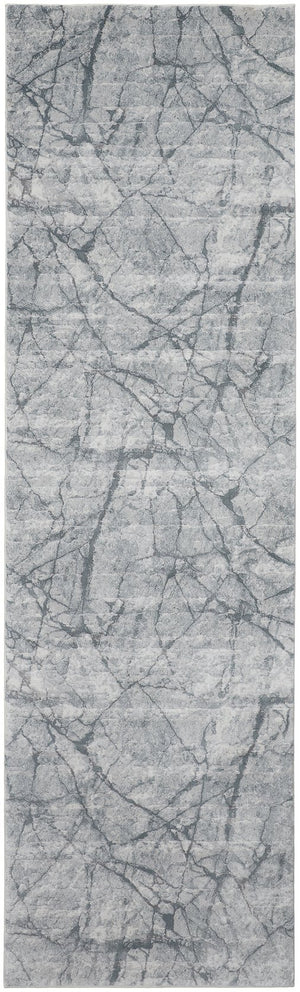 Feizy Rugs Atwell Contemporary Abstract Low Pile Rug - Ethereal Mid-century Design In Silvery Aquas & Greens Blue,Gray,Ivory Polypropylene Atl3282faqu000i8b