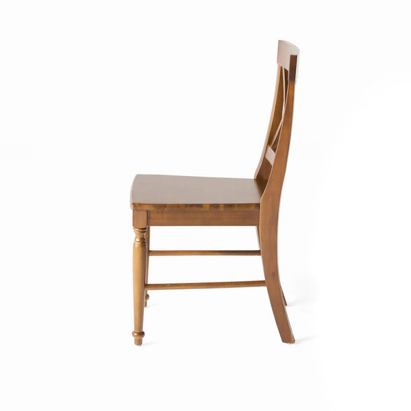 English Elm Acacia Wood X-back Dining Chairs Set of Two Farmhouse Country Seating Antique Finish 57366.00DOAK