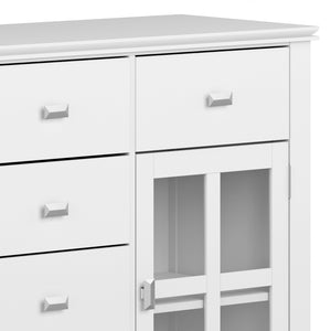 English Elm Artisan Solid Wood Sideboard Buffet In White - Handcrafted Storage Solution For Elegant Spaces B136P158390