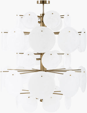 Surya Nalda Glam Modern Metal and Stone Chandelier for Grand Dining Rooms or Entryways NLDA-001