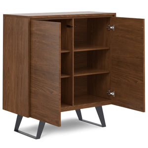 English Elm Lowry - Stylish Walnut Veneer Storage Cabinet With Adjustable Shelves For Home Or Office Use B136P158860