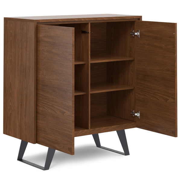 English Elm Lowry - Stylish Walnut Veneer Storage Cabinet With Adjustable Shelves For Home Or Office Use B136P158860