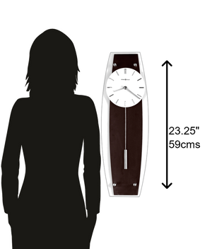 Hekman Furniture 625401 Stylish Cyrus Wall Clock With Wenge Finish, Quiet Pendulum, Quartz Movement & Modern Design  Cyrus Wall Clock 625401