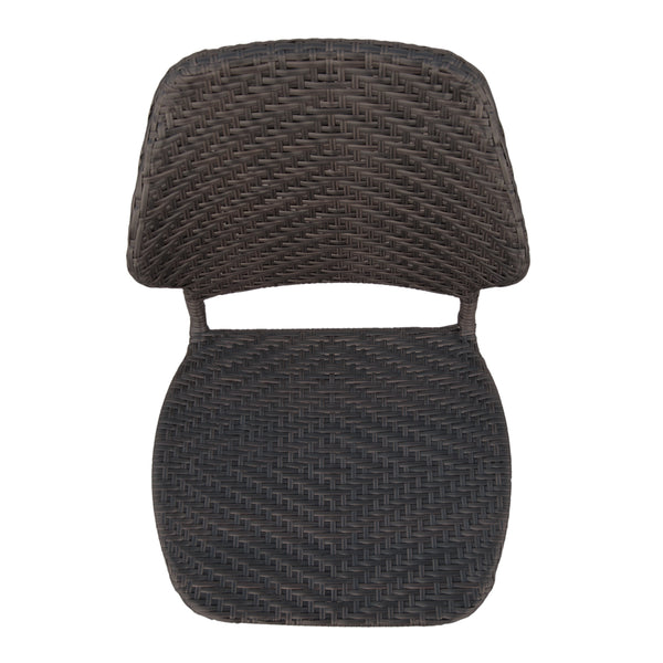 English Elm Christopher Knight Home® - LARYN Rattan Dining Chair Set of 2 – Brown Multi Wicker with Wood-Finish Iron Legs, Cushioned Comfort 62949.00MBRN