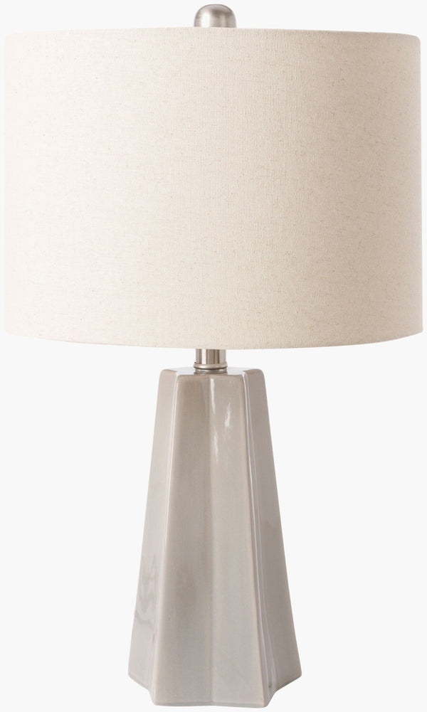 Livabliss Stellan Ceramic Base Table Lamp with Beige Linen Shade for Nightstand or Desk NLL-002