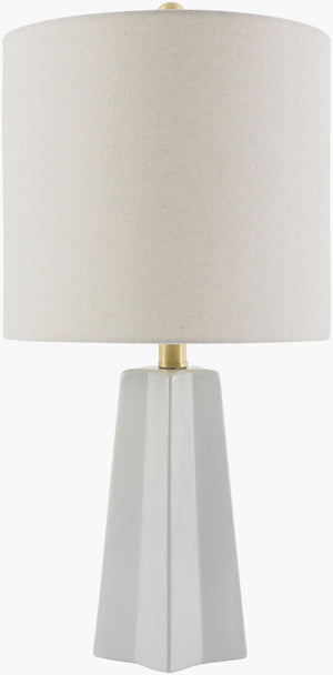 Livabliss Stellan Ceramic Base Table Lamp with Linen Shade and Iron Finial for Ambient Glow NLL-005