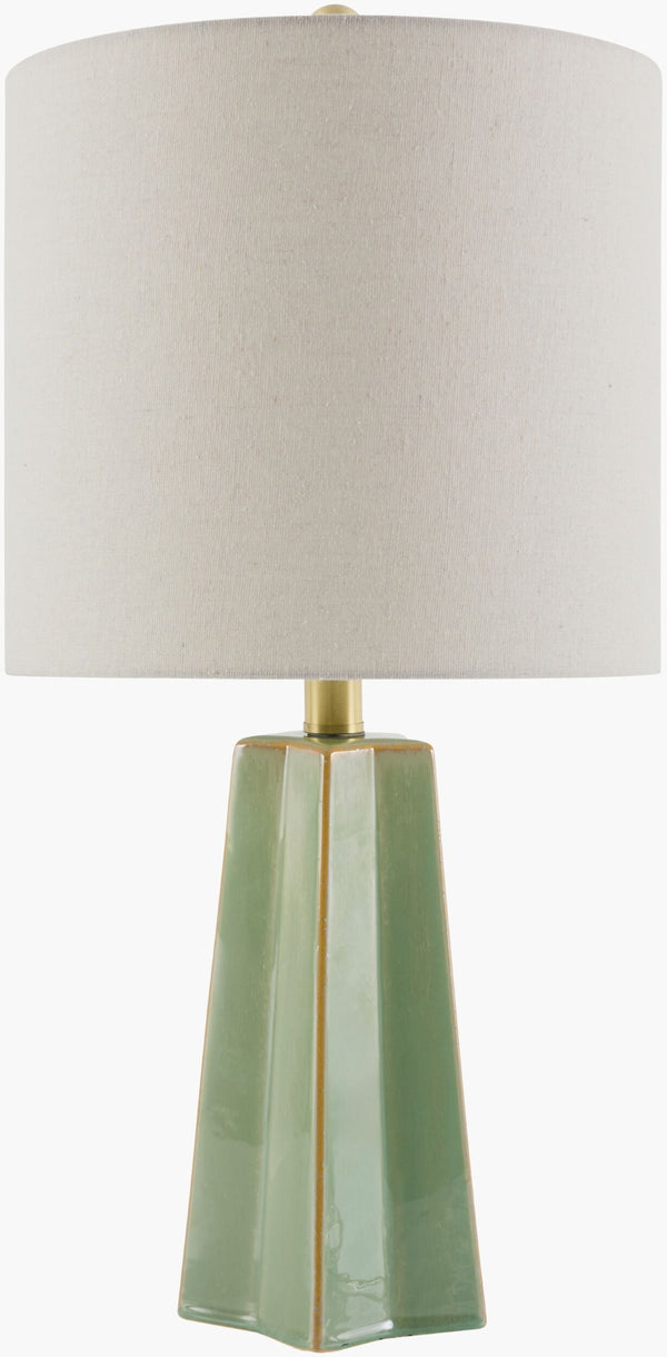 Livabliss Stellan Ceramic Table Lamp with Linen Shade and Iron Finial for Modern Interiors NLL-007