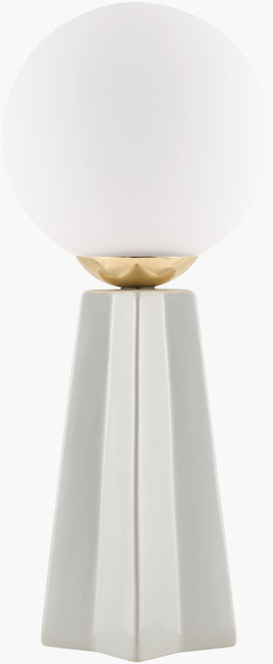Livabliss Stellan Ceramic Base Table Lamp with Glass Shade for Bedside or Living Room Accent NLL-011