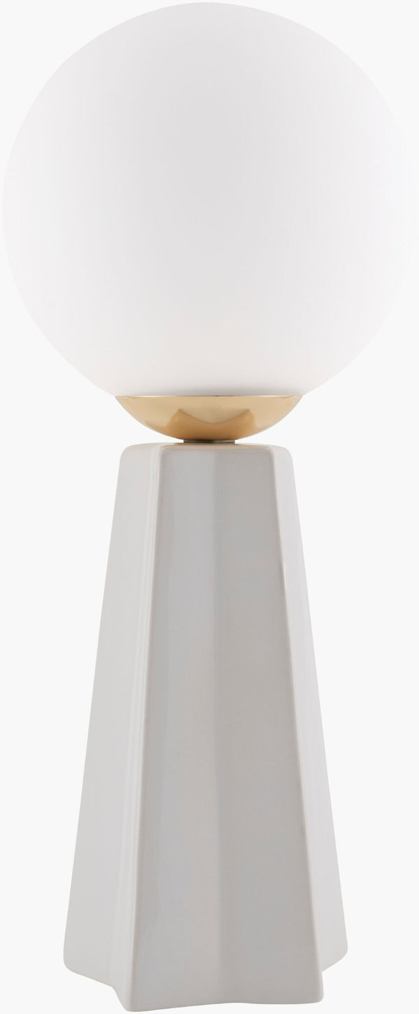 Livabliss Stellan Ceramic Base Table Lamp with Glass Shade for Bedside or Living Room Decor NLL-015