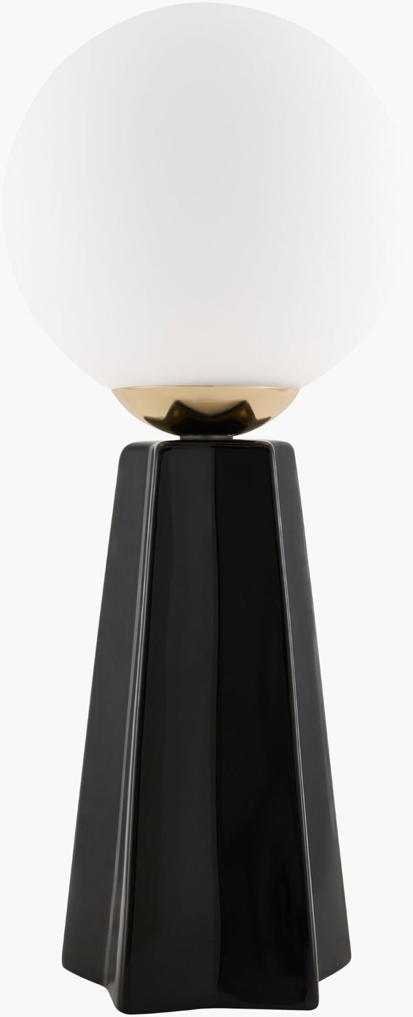Livabliss Stellan Ceramic Base Table Lamp with Glass Shade for Bedside or Console Surfaces NLL-016
