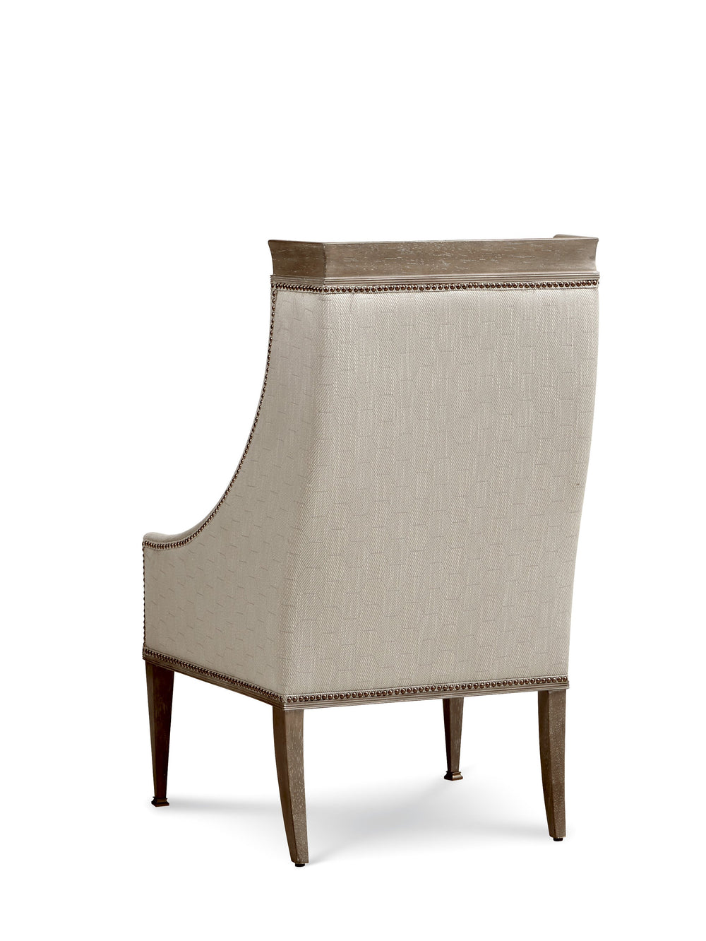 A.R.T. Furniture Cityscapes Madison Host Chair - Contemporary Wing Chair With Brass Accents & Exposed Wood Detail Beige, Brown Parawood Solids,Quarter Oak Veneer,Brass Accent Metal,And Upholstery 232200-2323