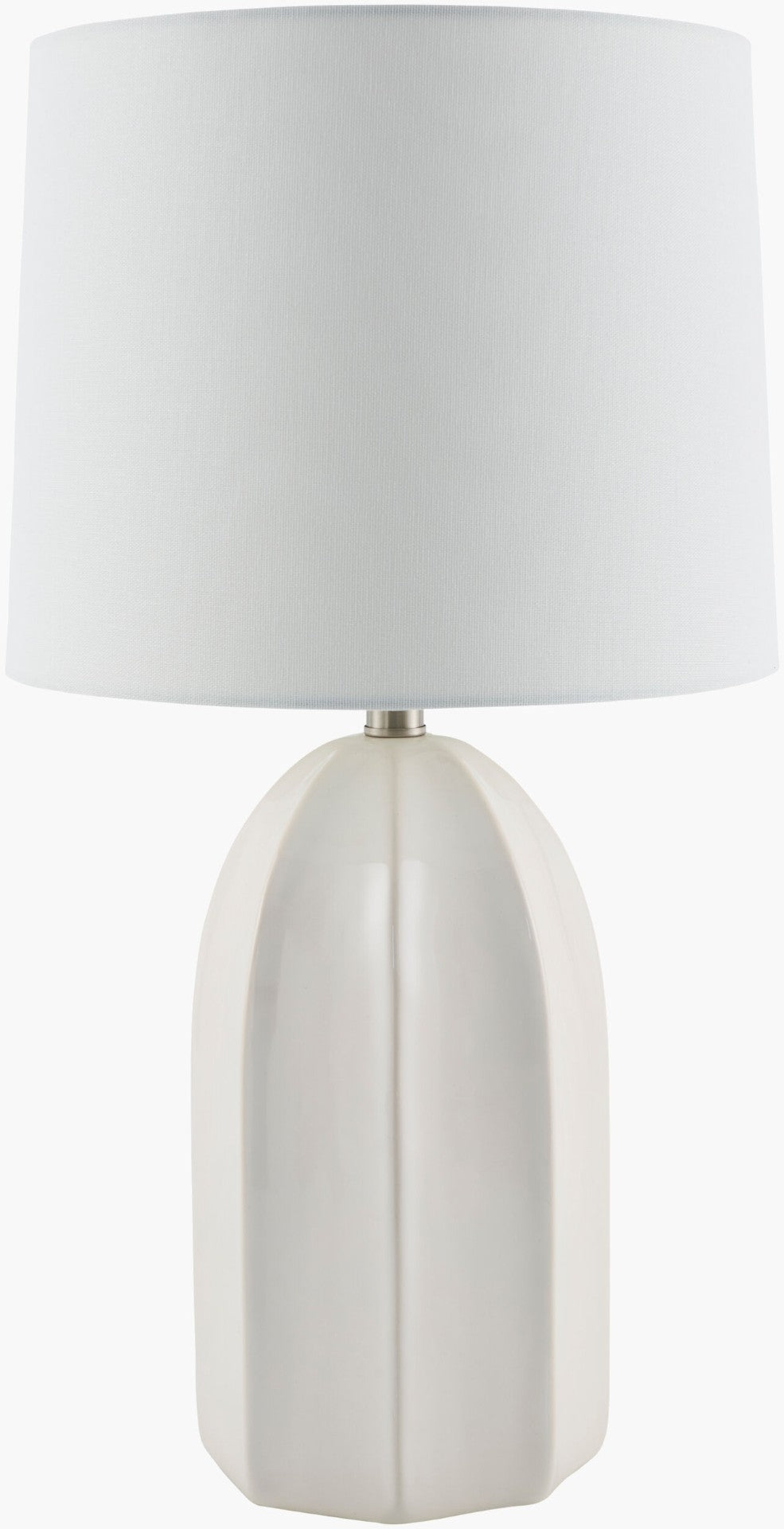 Livabliss Nolan Ceramic Table Lamp with Linen Shade and Iron Finial for Bedroom Ambiance NLN-001