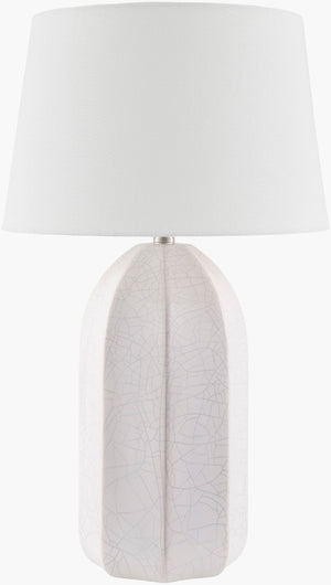 Livabliss Nolan Ceramic Table Lamp with Linen Shade and Iron Finial for Warm Ambient Glow NLN-002