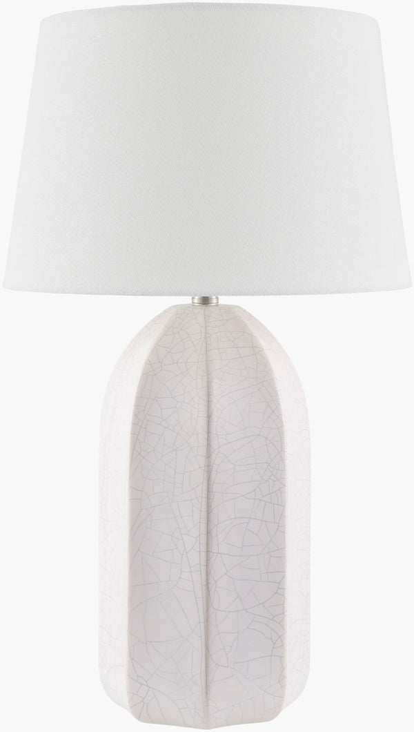 Livabliss Nolan Ceramic Table Lamp with Linen Shade and Iron Finial for Warm Ambient Glow NLN-002
