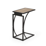 Christopher Knight Home® - Noble House - Barrybrooke Modern Industrial C-Shaped End Table, Antique Brown and Black