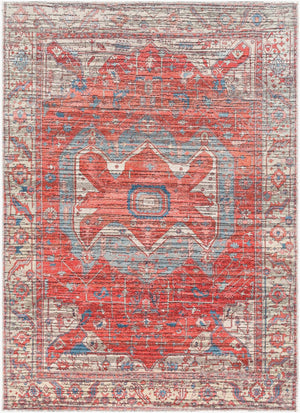 Livabliss Nolita Flatweave Chenille Polyester Area Rug Traditional Pattern for Living Dining Rooms Burgandy, Rose 7'7" x 9'6" NLT2303-7696