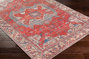 Livabliss Nolita Flatweave Chenille Polyester Area Rug Traditional Pattern for Living Dining Rooms Burgandy, Rose 7'7" x 9'6" NLT2303-7696