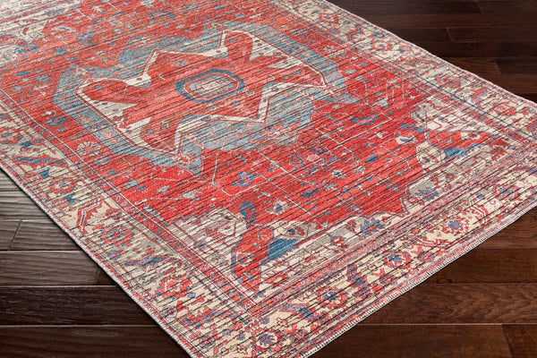 Livabliss Nolita Flatweave Chenille Polyester Area Rug Traditional Pattern for Living Dining Rooms Burgandy, Rose 7'7" x 9'6" NLT2303-7696